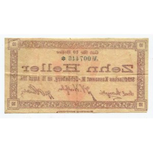Czechoslovakia Notgeld 10 Heller 1914