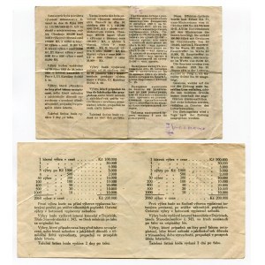 Czechoslovakia 2-5 Korun Lottery Tickets 1923 - 1925