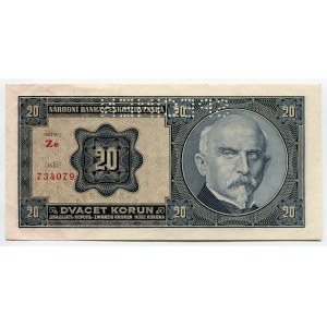 Czechoslovakia 20 Korun 1926 Specimen