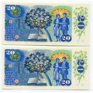 Czechoslovakia 2 x 20 Korun 1988 Consecutive Number