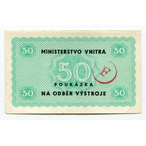 Czechoslovakia 50 Korun Voucher (ND) With Stamp