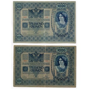 Austria 3 x 1000 Kronen 1902