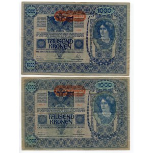 Austria 2 x 1000 Kronen 1919 (ND)