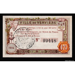 Belgium Verviers 25 Centimes 1914