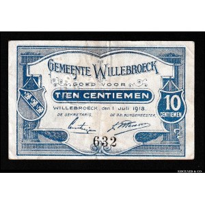 Belgium Willebroeck 10 Centimes 1918