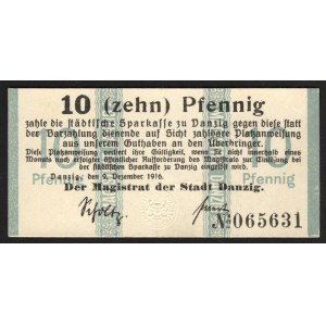 Danzig 10 Pfennig 1916 Not Common