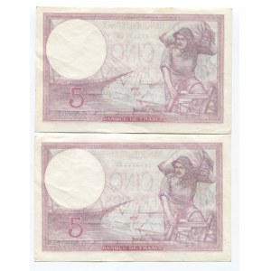 France 5 Francs 1939 Consecutive Number