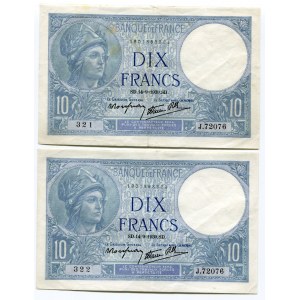 France 10 Francs 1939 Consecutive Number