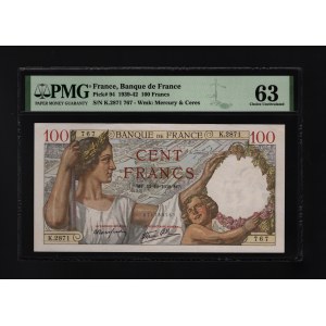 France 100 Francs 1939 PMG 63