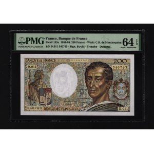 France 200 Francs 1992 PMG 64 EPQ