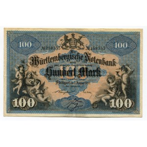 Germany - Empire Wurttemberg 100 Mark 1911