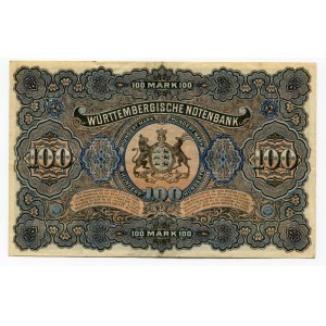 Germany - Empire Wurttemberg 100 Mark 1911