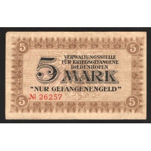 Germany - Empire Diedenhofen French Prisoners of War 5 Mark 1918