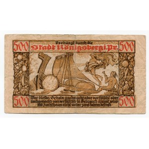 Germany - Weimar Republic Konigsberg 500000 Mark on 500 Mark 1922