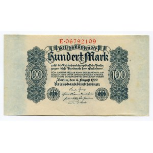 Germany - Weimar Republic 100 Mark 1922