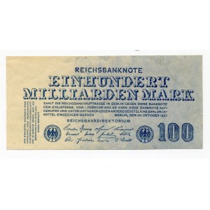Germany - Weimar Republic 100 Milliraden Mark 1923