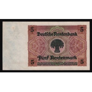 Germany - Weimar Republic 5 Rentenmark 1926