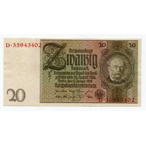 Germany - Weimar Republic 20 Reichsmark 1929