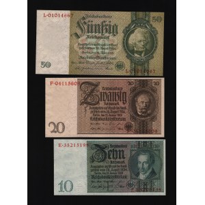 Germany - Weimar Republic 10-20-50 Reichsmark 1929 - 1933