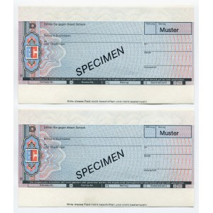 Germany - FRG Set of 2 Cheques 1990 - 2000 Specimen