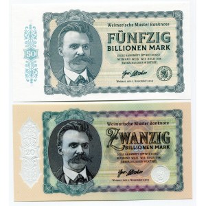 Germany - FRG 20 & 50 Billion Mark 2019 Specimen Friedrich Nietzsche