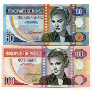 Monaco 50 & 100 Francs 2018 Specimen Grace Kelly