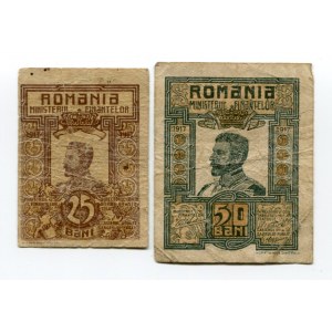 Romania 25 & 50 Bani 1917