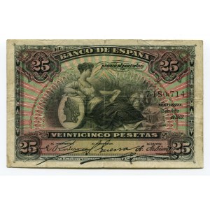 Spain 25 Pesetas 1907