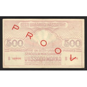 Estonia 500 Marka 1920 Specimen