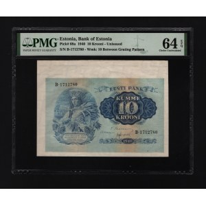 Estonia 10 Krooni 1940 PMG 64 EPQ