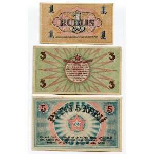 Latvia 1 - 3 - 5 Roubles 1919