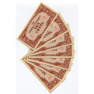 Burma 7 x 10 cents 1942 (ND)