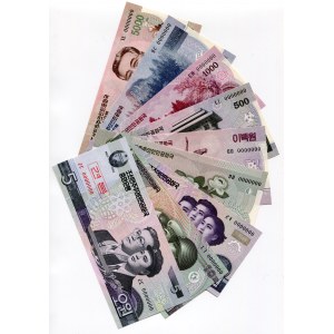 Korea Full Set of 10 Banknotes 2002/2008 (2009) Specimen