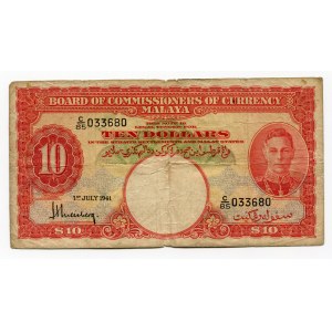 Malaya 10 Dollars 1941 (1945)