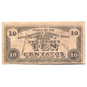 Philippines Bohol Emergency Currency 10 Centavos 1942