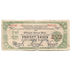 Philippines Iloilo Emergency Currency 20 Pesos 1942