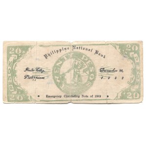 Philippines Iloilo Emergency Currency 20 Pesos 1942