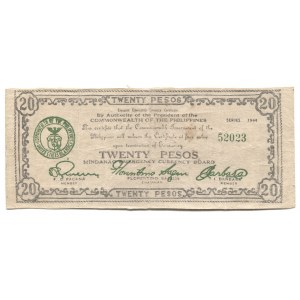 Philippines Mindanao Emergency Currency 20 Pesos 1944