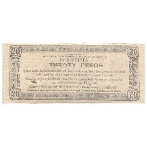 Philippines Mindanao Emergency Currency 20 Pesos 1944