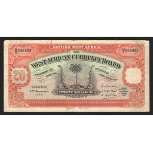 British West Africa 20 Shillings 1937 Rare