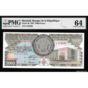 Burundi 5000 Francs 1997 PMG 64