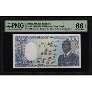 Central African Republic 1000 Francs 1990 PMG 66 EPQ