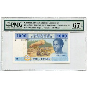 Central African States Cameroun 1000 Francs 2002 (2015) PMG 67