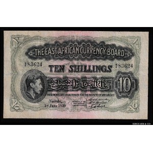 East Africa 10 Shillings 1939 Rare