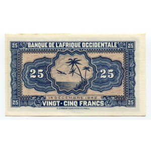 French West Africa 25 Francs 1942