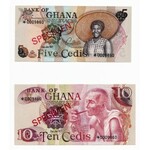 Ghana 1-10 Cedi 1976 - 1977 Specimen