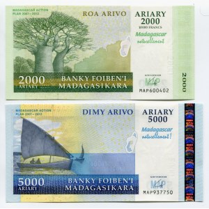 Madagascar 2000 & 5000 Ariary 2007 Commemorative