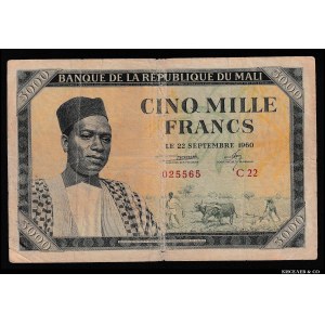Mali 5000 Francs 1960 Rare