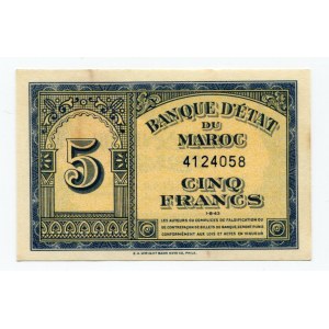 Morocco 5 Francs 1943