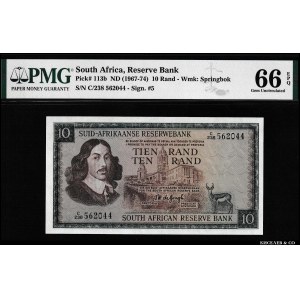 South Africa 10 Rand 1967 - 1974 PMG 66 EPQ